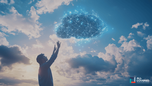 A visual representation of AI optimizing cloud resources.