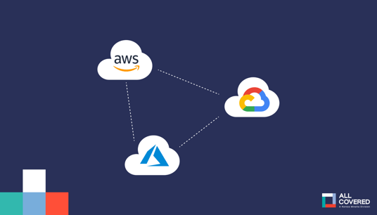 A diagram illustrating a hybrid multi-cloud environment.